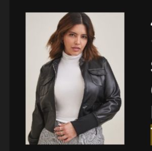 Torrid bomber moto jacket cropped